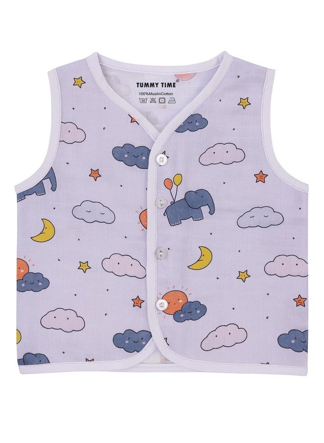 TUMMY TIME Muslin Cotton Jabla for Baby Boys & Girls - Pack of 3 | Soft Button Jhabla Vest for 18 to 24 Months | Baby boy Dress - Image 5