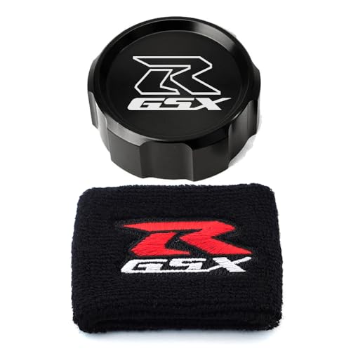 MOWOK لدراجة سوزوكي GSX-R GSXR 600 750 1000 GSX-R750 gsx-r600 gsxr1000 غطاء حماية خزان سائل الفرامل الأمامي من سبائك الألمنيوم CNC وسدادة خزان (أسود) - Image 1