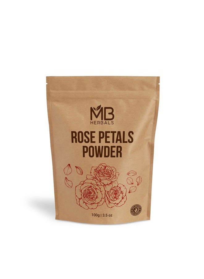 MB Herbals Rose Powder 100g (3.5oz) | For Face Packs & Facial Mask Formulations | 100% Pure & Natural | No Chemical Preservative | No Artificial Color | Rose Petals Powder - Image 1
