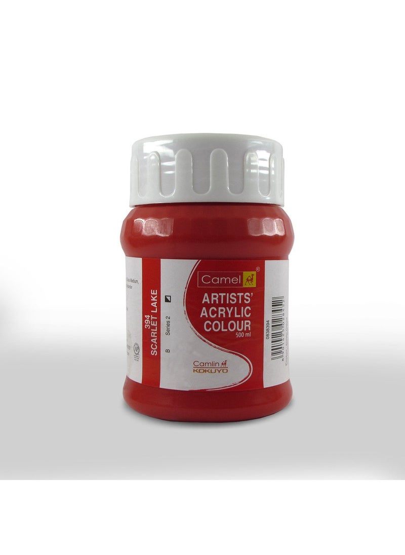 camel Camlin Kokuyo Artist Acrylic Colour 500 ml Series 2 Scarlet Lake 