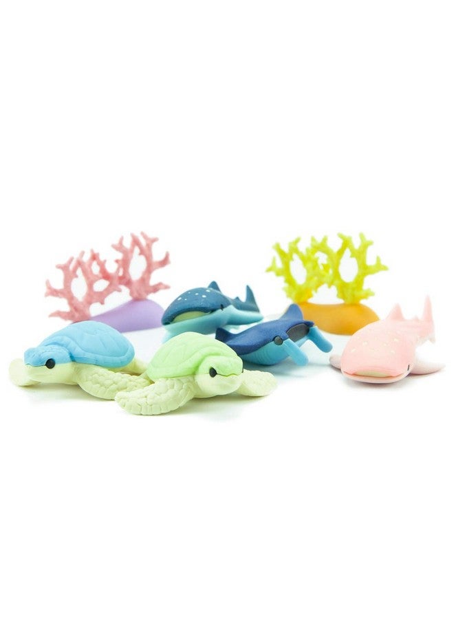 Iwako Deep Sea Animals Turtle Shark Stingray Coral Reef Japanese Erasers - Image 1
