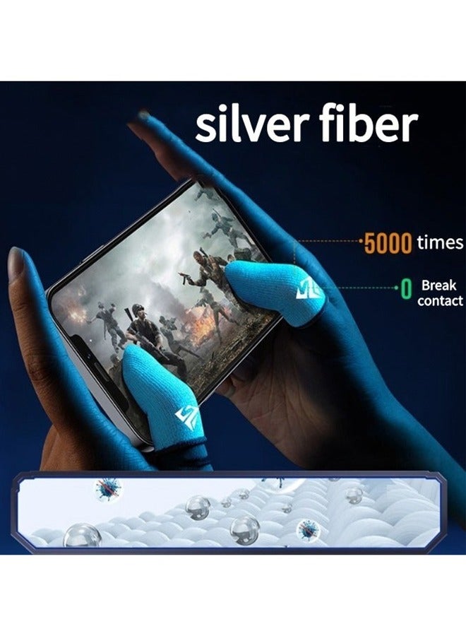 4 Pcs Cloth Mobile Gaming Finger Gloves Extremely Thin Material Zero-Contact Silver Fiber Breathable Touch Screen Gaming Finger Gloves with Storage Box White - Image 2
