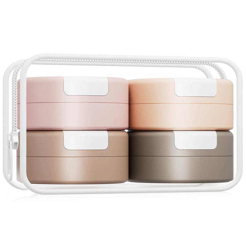 Gemice Travel Containers for Toiletries, Magnetic Travel Containers, TSA Approved Cream Jars with Toiletry Bag, Leak-proof Small 1oz Capsules Set with Multiple Labels for Organization (4 Pack) - Image 1