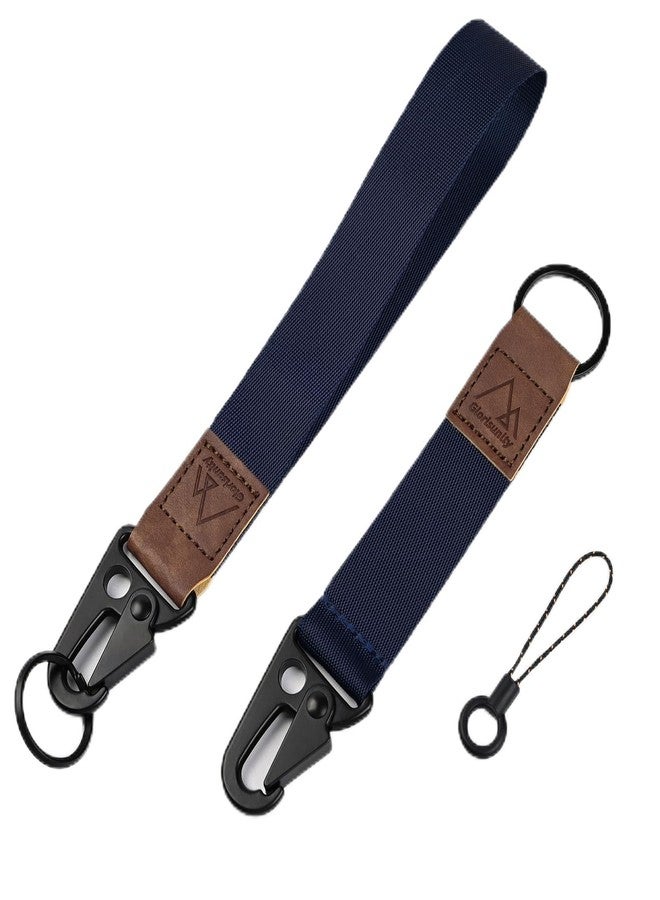 Glorisunity Hand Wrist Lanyard Key Chain Holder, Wristlet Strap for Key for Women & Men, Lanyard for Car Key (2 Piece) (Navy) - Image 1