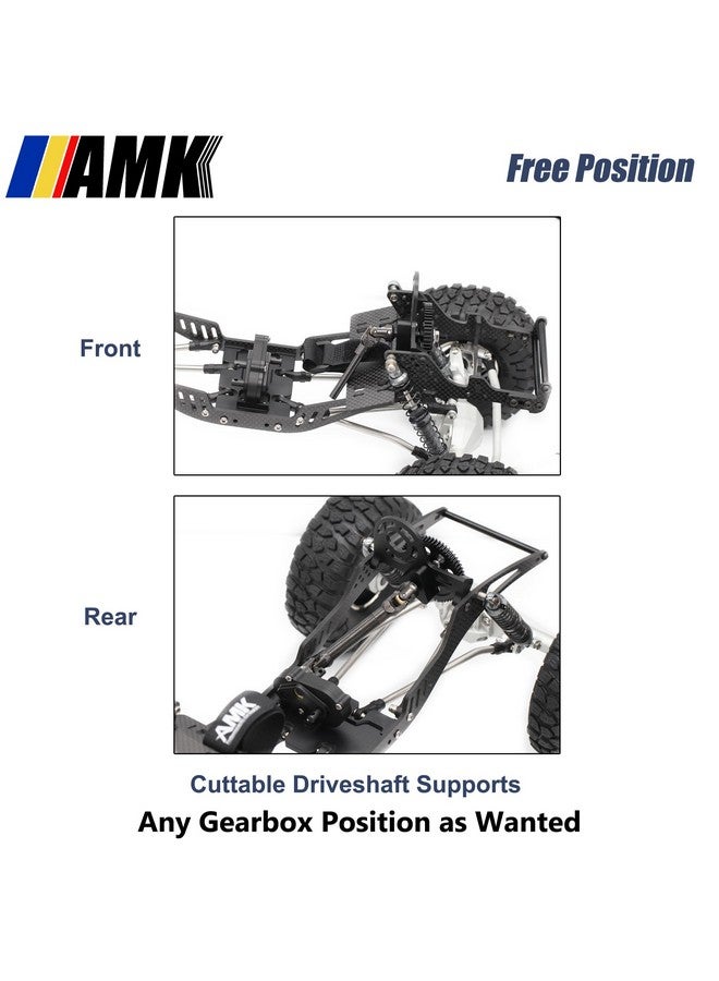 امك طقم ناقل حركة بمقياس 1/10 علبة تروس نقل OD مع علبة تروس Overdrive بنسبة 30% 3 قطع أعمدة نقل الحركة لـ Rc Crawler Axial Scx10 Ii Element Enduro Diy Lcg Chassis (أسود) - Image 5