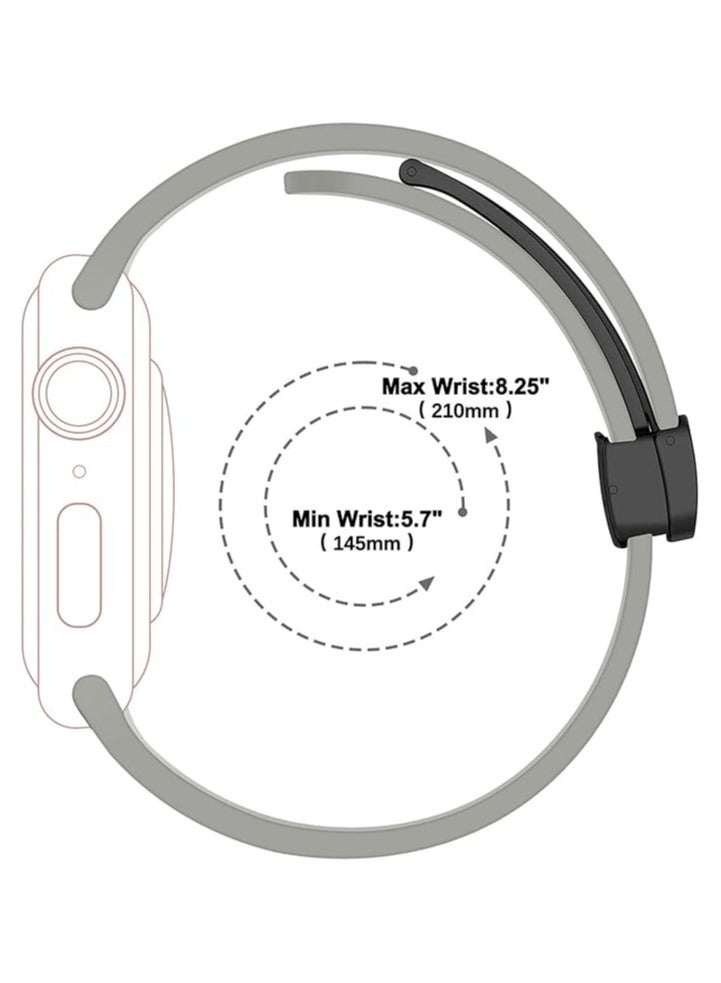 Denx Magnetic Silicone Band for Apple Watch 41mm 40mm 45mm 44mm 49mm 38mm 42mm, Women Men Replacement Wristbands Silicone Sport Strap for Apple Watch Series 9/Ultra 2/8/Ultra/7/SE/SE 2nd/6/5/4/3/2/1, iWatch Band (Grey) - Image 4