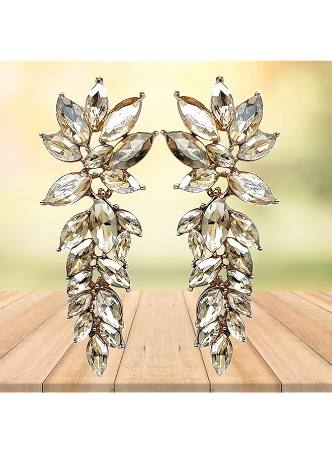 Jewelery Gold Plated Crystal Earrings For Girls And Women