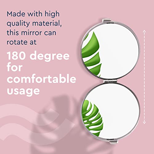 GUBB Compact Cosmetic Bag Mirror for Women Magnifying Mirror for Makeup 5X - Silver, Pack of 2 - Image 4