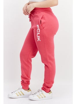 French Connection Women Regular Fit Drawstring Brand Logo Jogger Pants, Pink  - Image 3