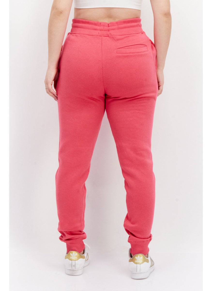 French Connection Women Regular Fit Drawstring Brand Logo Jogger Pants, Pink  - Image 2