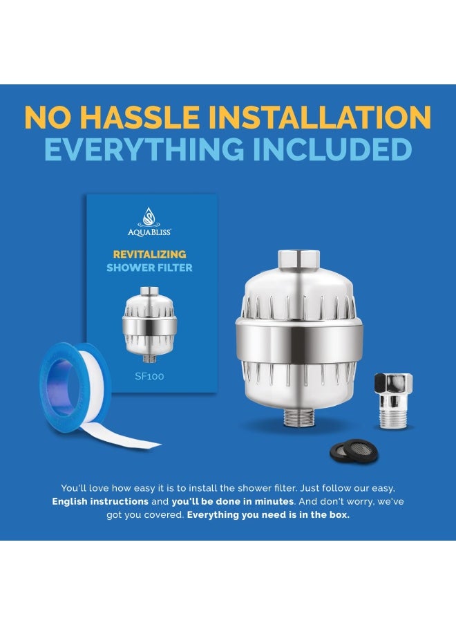 AquaBliss - AquaBliss High Output Revitalizing Shower Filter Reduces Dry Itchy Skin Dandruff Eczema and Dramatically Improves The Condition of Your Skin Hair and Nails Chrome SF100 - Image 1