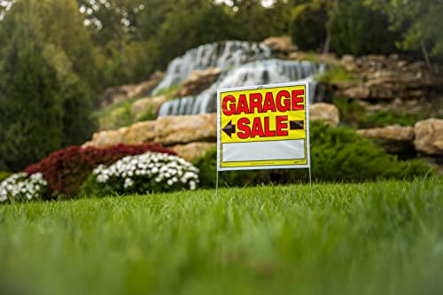 Sunburst Systems 3905 Garage Sale Sign, Assembled with metal U-Stake, Double Sided, 14" x 22" (Including Stakes), 10 Pack - Image 4