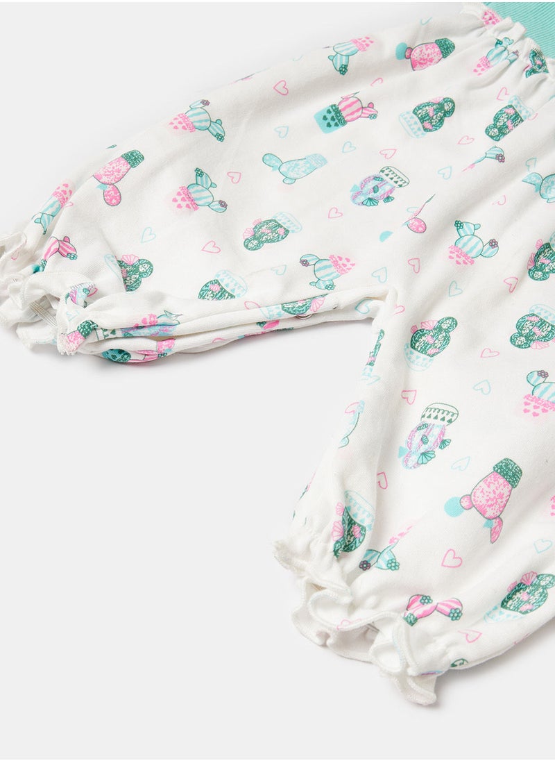 Berceau - Cactus Half sleeves playsuit baby unisex - Image 1