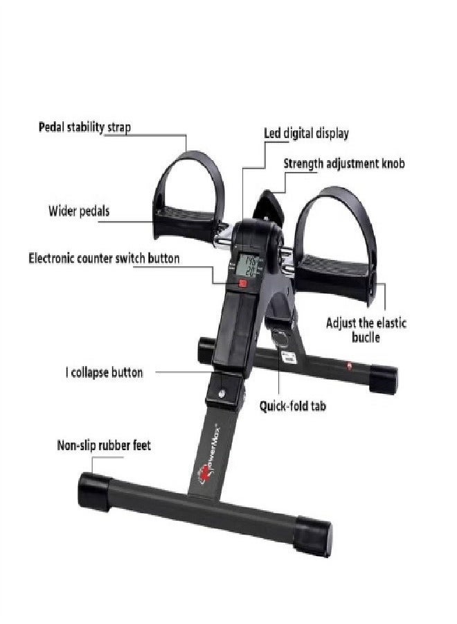 Mini Exercise Bike,with Digital Monitor Portable Exercise Bike Pedals under Desk Mini Cycle Bike, for Legs And Arms Exerciser - Image 3