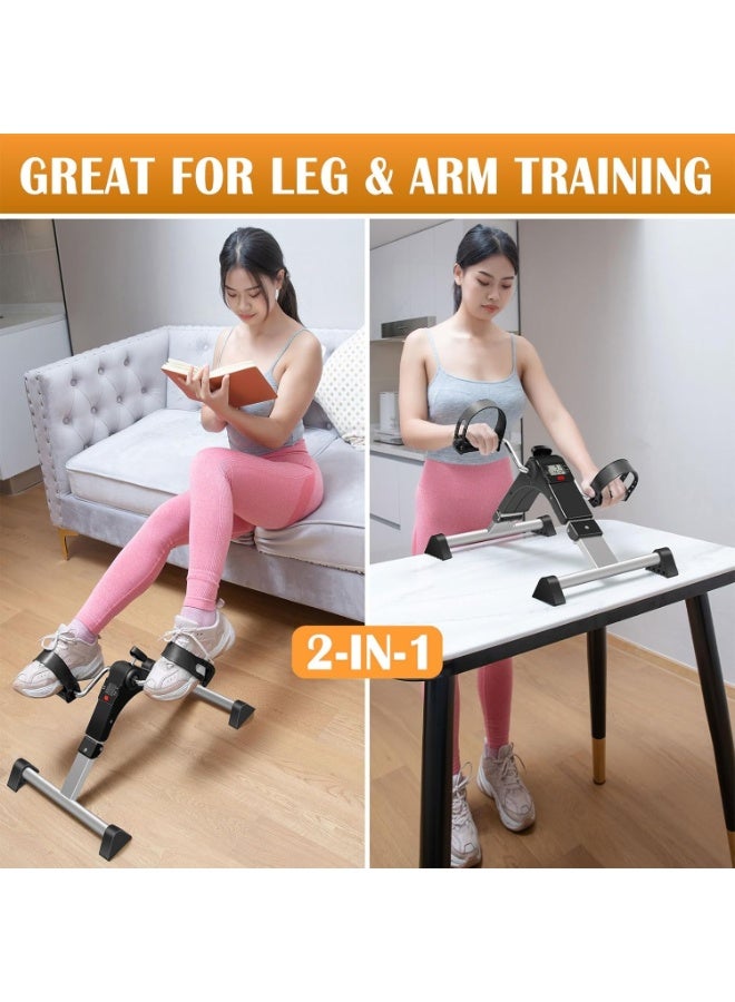 Mini Exercise Bike,with Digital Monitor Portable Exercise Bike Pedals under Desk Mini Cycle Bike, for Legs And Arms Exerciser - Image 5