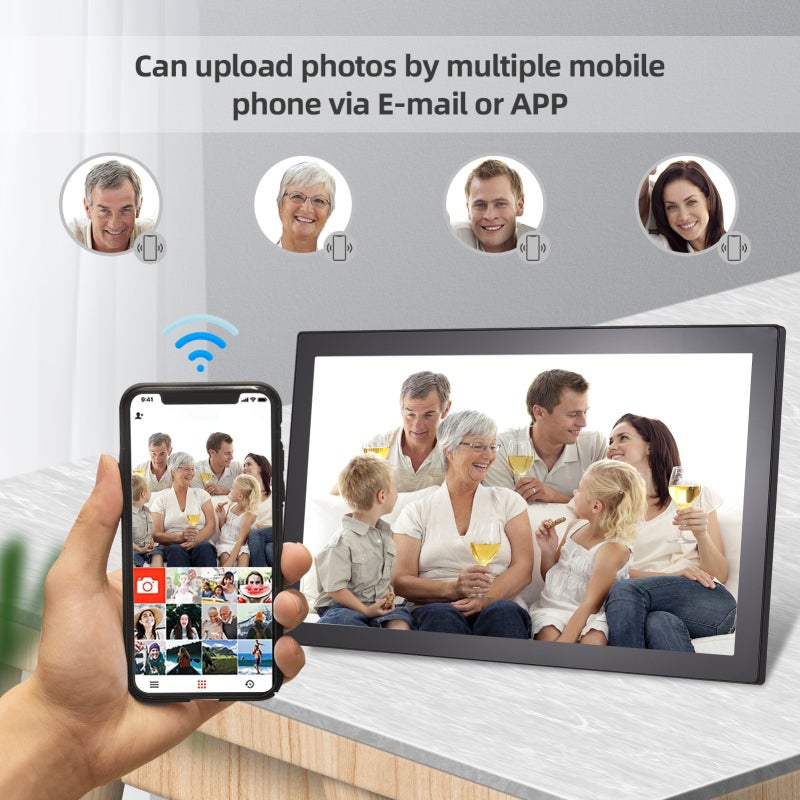 Digital Photo Frame: 21.5-Inch IPS Touch Screen, 16GB Built-In Storage, WiFi Connectivity - Auto Orientation Adjustment Digital Photo Frame for Home Gifting & Family Sharing - Image 2