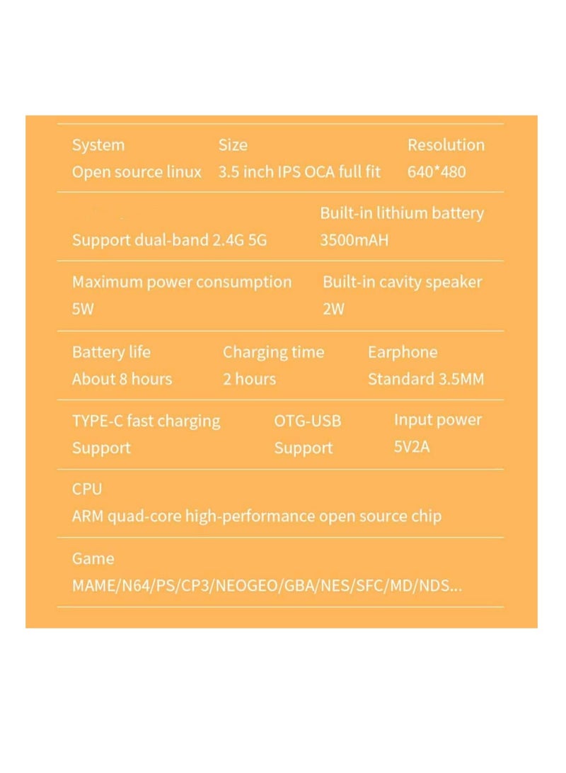 Powkiddy RGB20S Handheld Game Console Retro Open Source System RK3326 3.5-Inch 4:3 IPS Screen Children's Gifts (White, 128GB) - Image 4