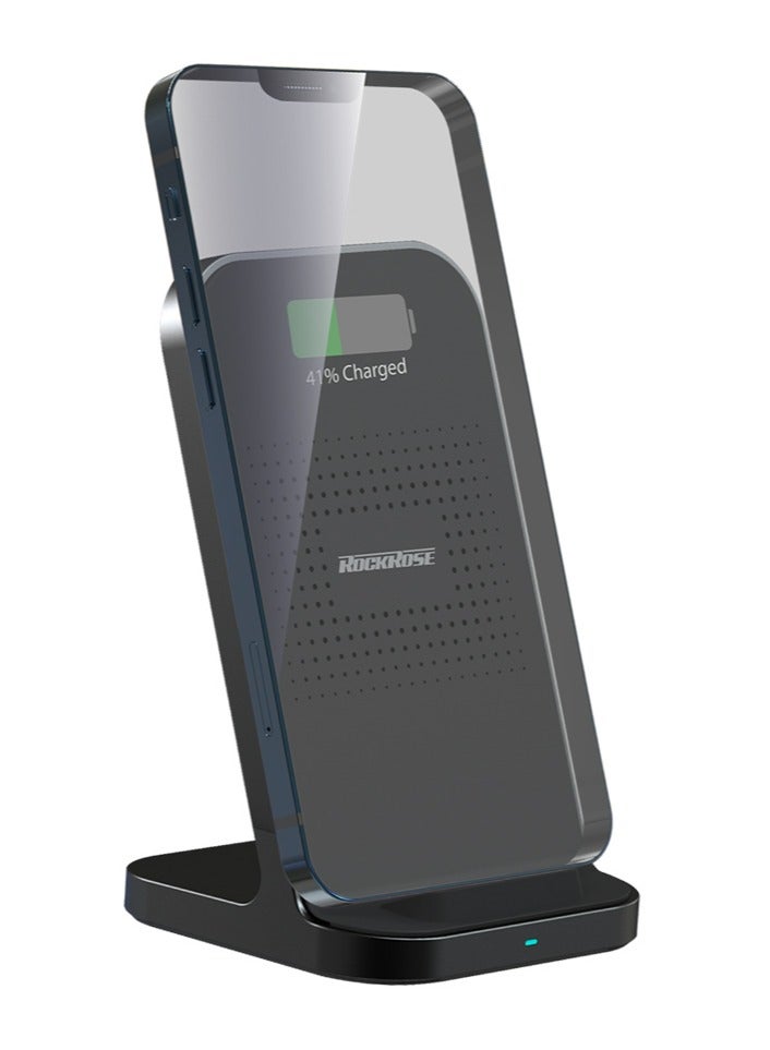 روكروز شاحن Rockrose Airwave اللاسلكي بقوة 10 وات - لوحة شحن سريعة مع مدخل USB-C، تصميم أنيق ومناسب للحافظات - Image 1
