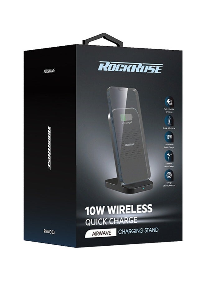 روكروز شاحن Rockrose Airwave اللاسلكي بقوة 10 وات - لوحة شحن سريعة مع مدخل USB-C، تصميم أنيق ومناسب للحافظات - Image 4