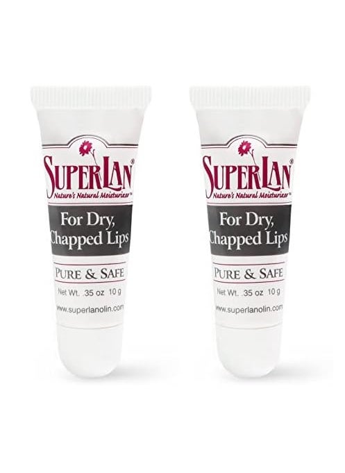 SuperLan - Organic lanolin lip balm 2 pack  Medical grade  Natural nipple cream  Moisturizer for dry cracked lips  Hydrating lip care  Ultra pure jojoba oil  Kosher chapstick - Image 1