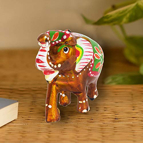 DreamKraft Paper Mache Elephant Showpiece for Home Decor Handcrafted Elephant Showpiece, Housewarming Present Decoration and Gift Purpose(Multicolor, Set of 3) - Image 3