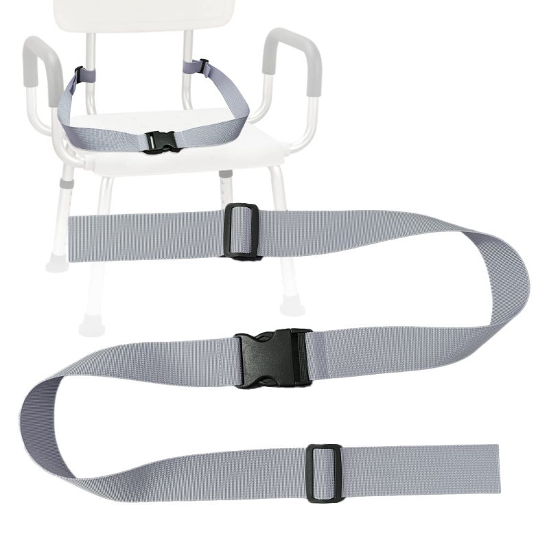 Elderly Shower Chair Seat AntiSlip Belt Universal Bath Bench Protection Strap Nursing Care Supplies for Disabled Patient Bedridden 19 W Grey