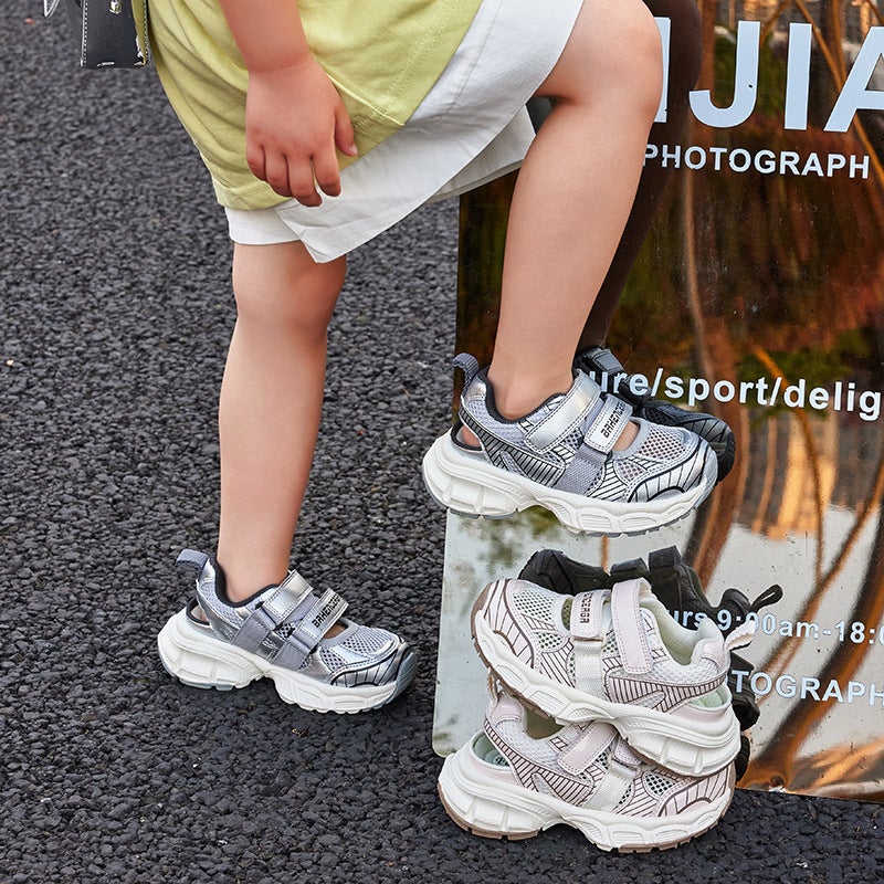 2025 Children'S Sandals Boys' Sneaker Girls' Torre Shoes Single Mesh Silver Breathable Frame Shoes - Image 5