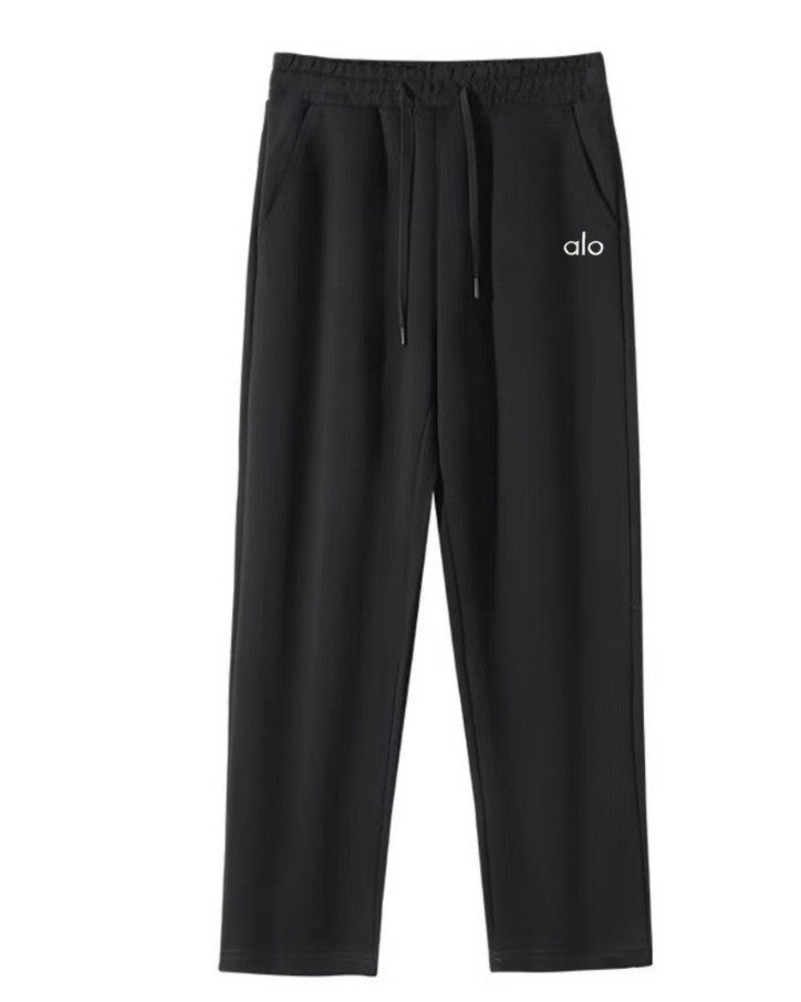 Alo Yoga 2025 New Cotton Reflective Label AO Alo Autumn/Winter Sports Casual Straight Pants for Men and  Women - Image 1