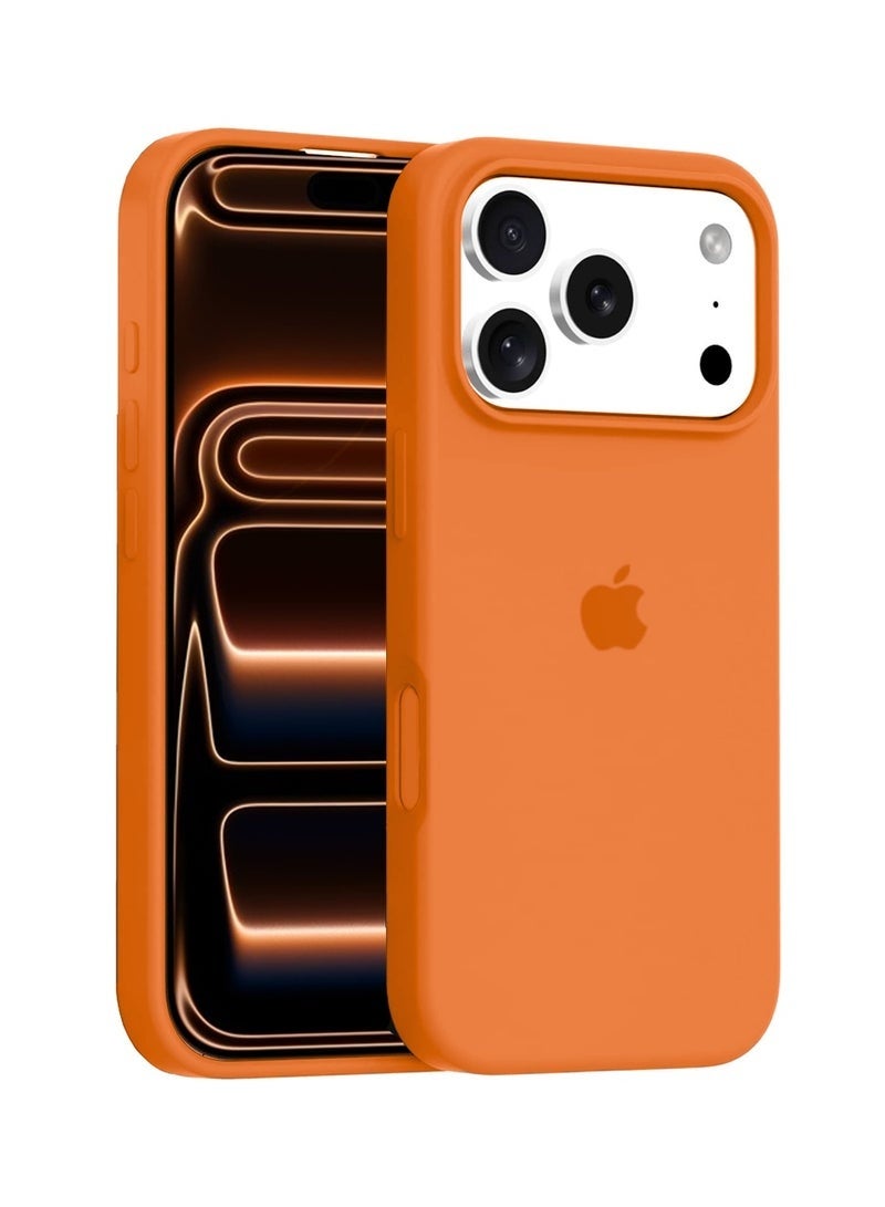 ELTRAZONE iPhone 17 Pro 5G 2025 Luxury Liquid Silicone Case | Premium Soft Touch Protective Cover | Shockproof Slim Fit Anti-Scratch Phone Case with Camera Protection (MCRPSN) – Orange - Image 1