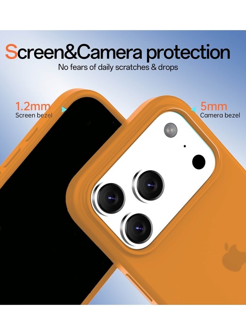ELTRAZONE iPhone 17 Pro 5G 2025 Luxury Liquid Silicone Case | Premium Soft Touch Protective Cover | Shockproof Slim Fit Anti-Scratch Phone Case with Camera Protection (MCRPSN) – Orange - Image 3