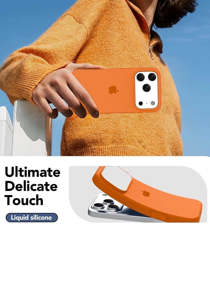 ELTRAZONE iPhone 17 Pro 5G 2025 Luxury Liquid Silicone Case | Premium Soft Touch Protective Cover | Shockproof Slim Fit Anti-Scratch Phone Case with Camera Protection (MCRPSN) – Orange - Image 2