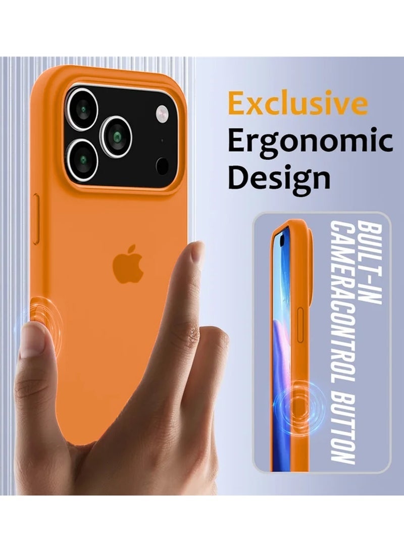 ELTRAZONE iPhone 17 Pro 5G 2025 Luxury Liquid Silicone Case | Premium Soft Touch Protective Cover | Shockproof Slim Fit Anti-Scratch Phone Case with Camera Protection (MCRPSN) – Orange - Image 4