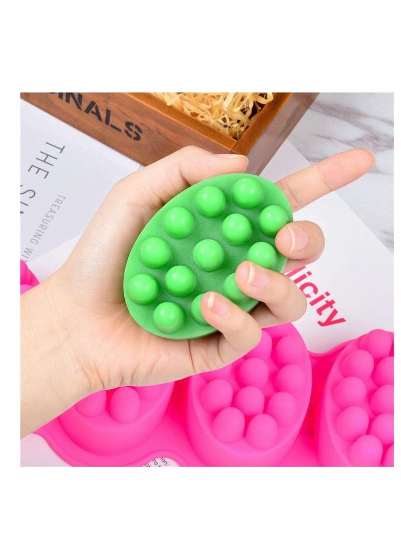 SYOSI 2 قطع قوالب سيليكون للتدليك للصابون 4 تجاويف 4.5 أوقية قوالب صابون - Image 5