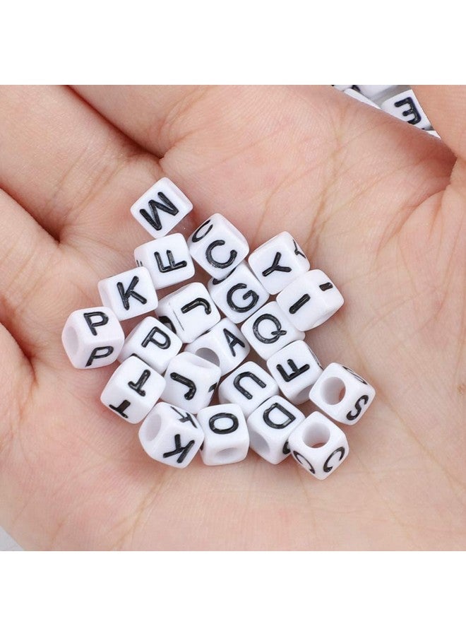 Quefe 1440pcs Acrylic Letter Beads White Cube Sorted Alphabet Beads for Jewelry Making, Bracelets, Necklaces, Key Chains (6 x 6mm) - Image 4