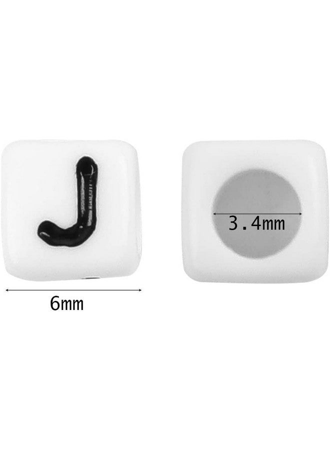 Quefe 1440pcs Acrylic Letter Beads White Cube Sorted Alphabet Beads for Jewelry Making, Bracelets, Necklaces, Key Chains (6 x 6mm) - Image 2