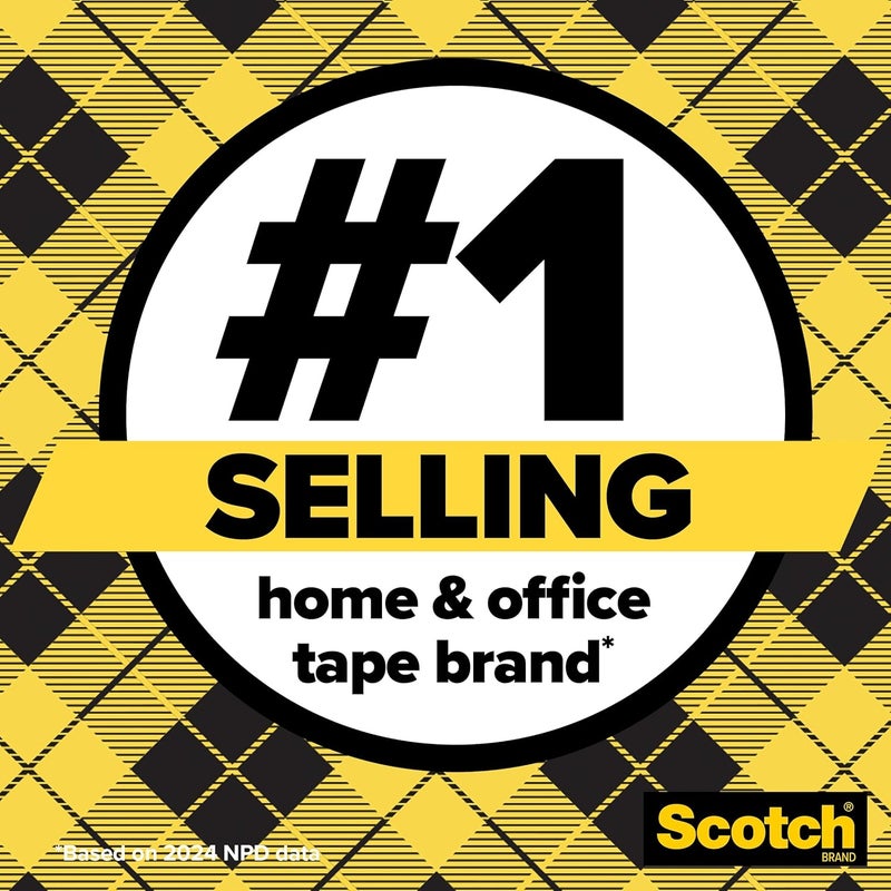 Scotch Double Sided Tape on a Dispenser, 1/2 x 250 in (2.7mm x 6.3m), Permanent Adhesive - Image 3