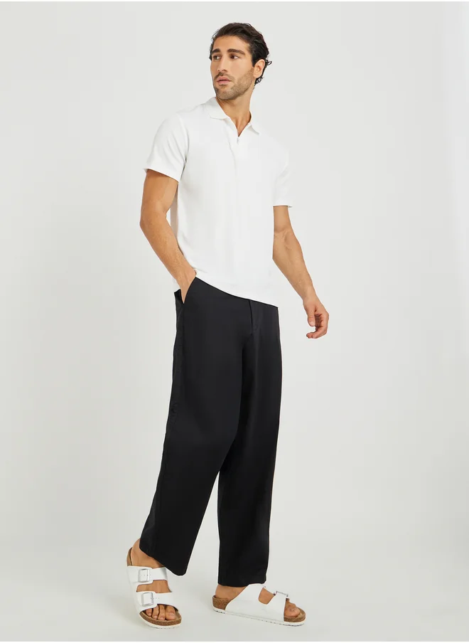 ستايلي Plain Stretch Satin Wide Leg Chino Pants