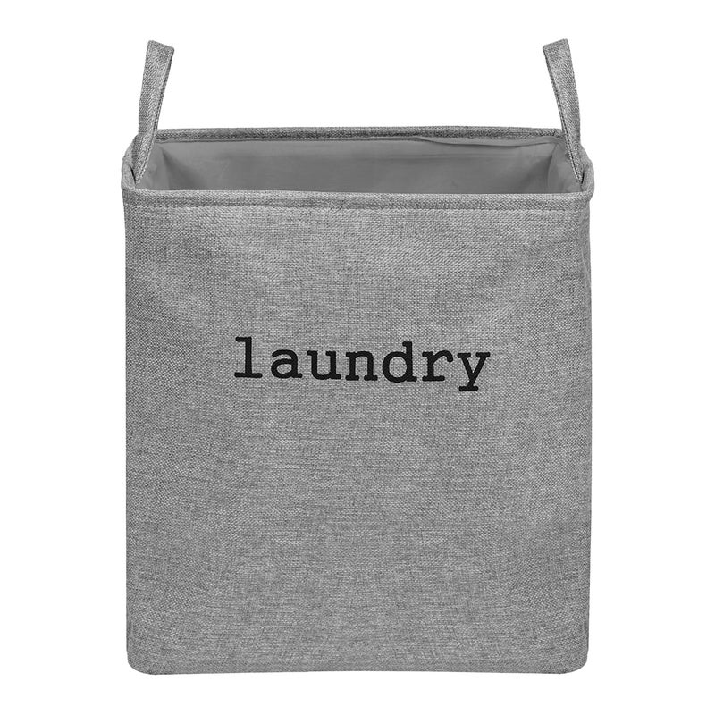 Kuber Industries Laundry Basket | Square Foldable Laundry Basket | Jute Storage Bag with Handles | Clothes Basket for Home | 40 LTR | Pack of 2 | Gray - Image 2
