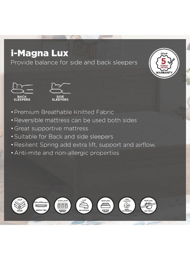 Home Box iMagna Lux Nxt High Resilience Foam Bonnell Spring Super King Mattress - 200x200x22 cm  - Image 3