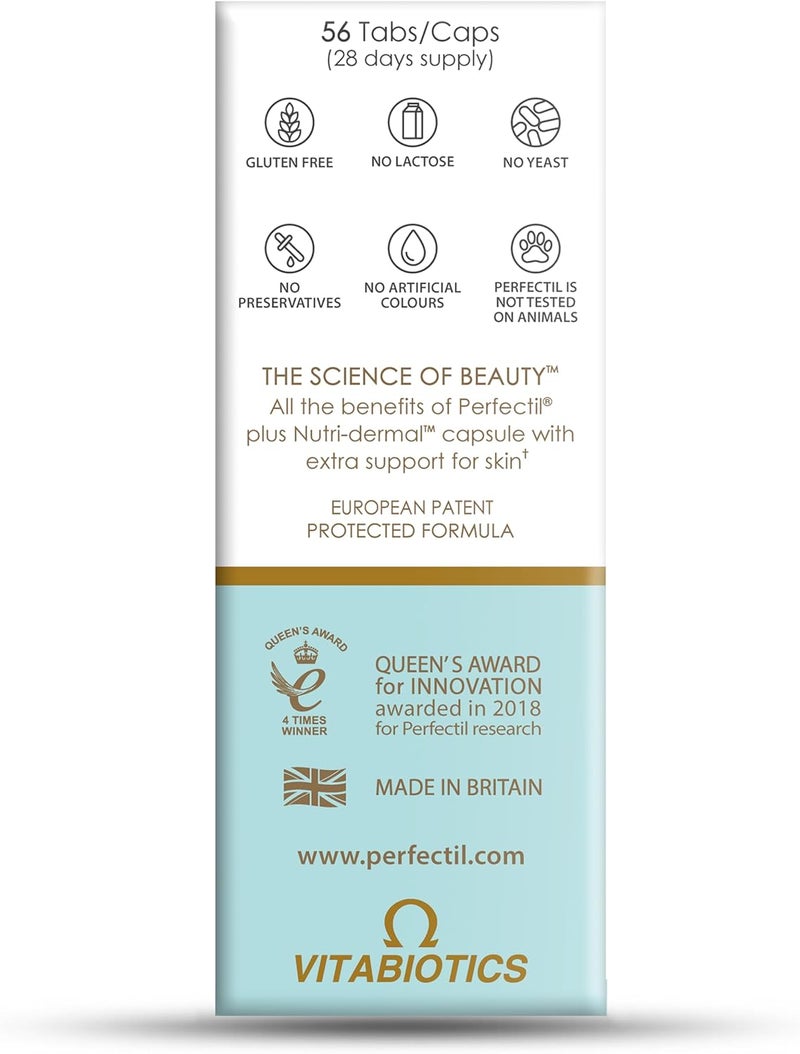Perfectil Skin 28 Tablets + 28 Capsules | Triple Active Support for Hair Skin and Nails | Extra Skin Support Beauty Supplement - Image 5