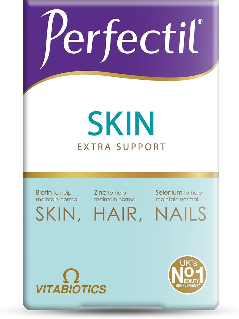 Perfectil Skin 28 Tablets + 28 Capsules | Triple Active Support for Hair Skin and Nails | Extra Skin Support Beauty Supplement - Image 1
