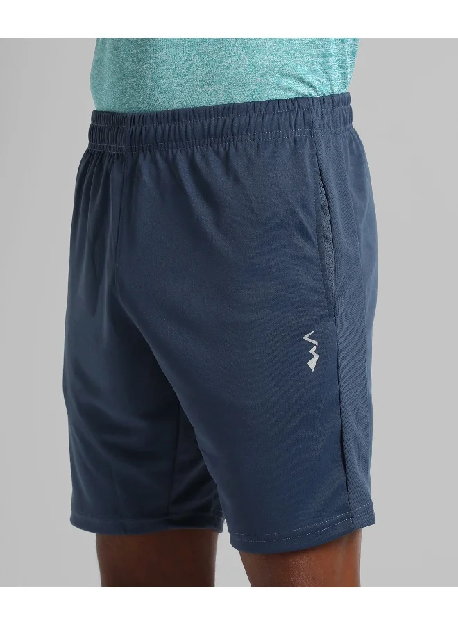 Campus Sutra Men's Solid Blue Regular Fit Casual Shorts