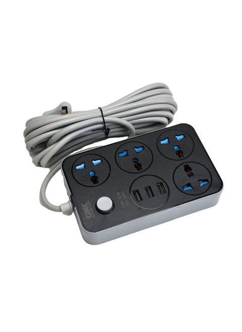 Extension Wire With Usb Socket/ Power Extension Board With Usb Charger/ 4 Plug In Points With Three Usb Port Charger/ Sleek Sockets For Easy Plugin/Multiplug Extension With Usb Charging Port