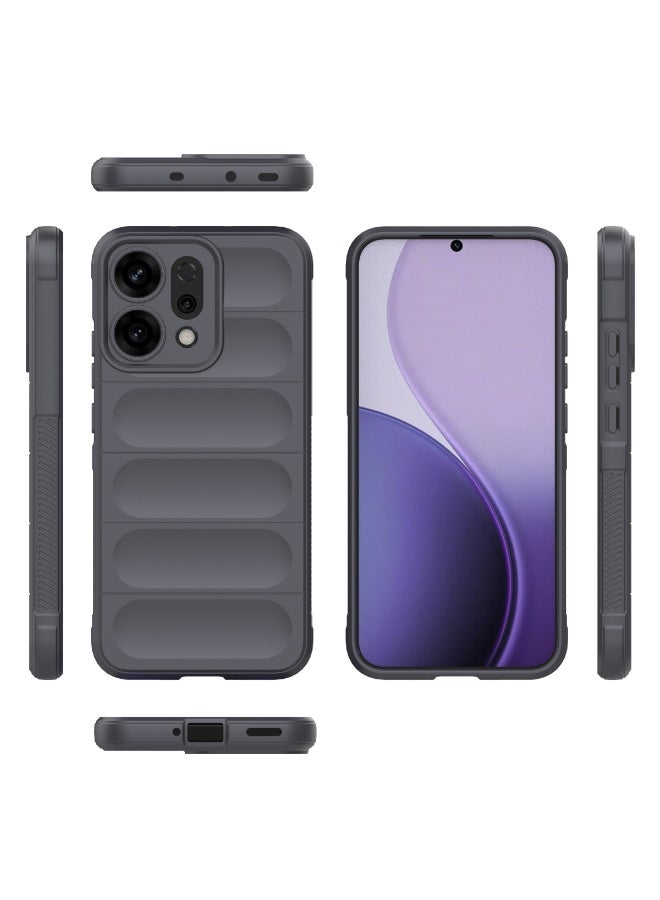 جراب موبايل ماجيك شيلد  سيليكون مضاد للصدمات وحمايه للكاميرا متوافق  Oppo Reno 14 (رمادي غامق) - Image 2