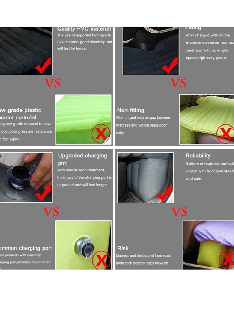 ELTRAZONE Travel Inflatable Bed,Car Air Bed Comfortable,Back Seat Extended Mattress Universal Car Cushion Flocked Camping Airbed For Kids - Image 4