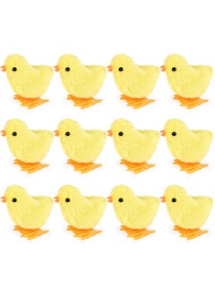 3 otters 3 otters 12PCS Wind Up Chick Toys, Wind-Up Jumping Cute Chicken Plush Chicks Toys for Kids Goodie Bags Treasure Chest Party Favors Gifts  - Image 1
