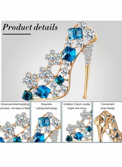 Excefore Rhinestone Brooches, 4 Pcs Crystal Brooch Pins  - Image 4
