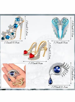Excefore Rhinestone Brooches, 4 Pcs Crystal Brooch Pins  - Image 3