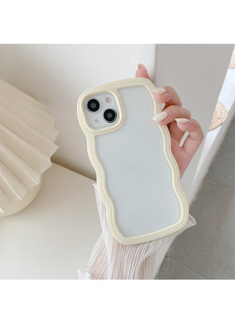 Wave Edge Frame 2-in-1 Detachable Pctpu Simple 6/7/8 Protective Case For Se Phone Cover Elegant Minimalist Design-Color:Light Yellow-Applicable Model:For Iphone 7/8