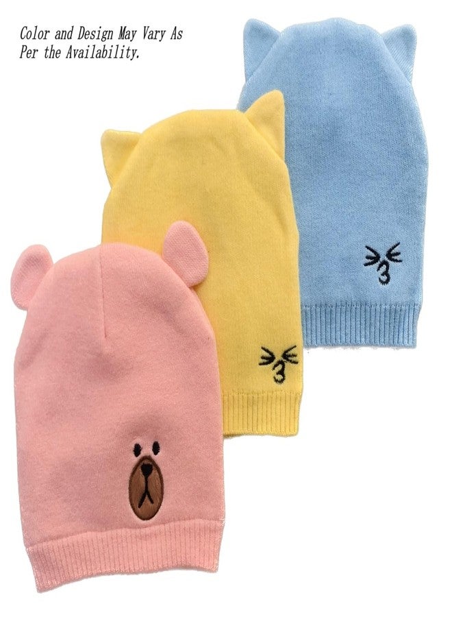 Wavva® Baby Woolen Winter Caps Set for Kids, CapsWarmer, Skull Caps Winter Protection, for Age 6 Months to 2 Years (Multi-Color) (1) - Image 5